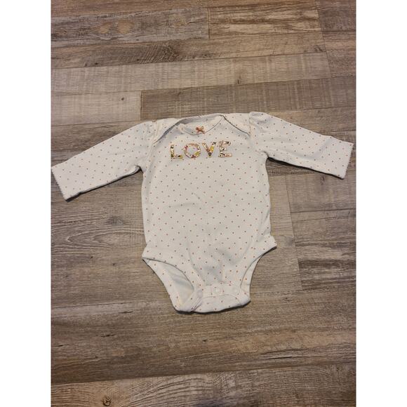 Carter's 3 months polka dot and floral long sleeve onesie - Picture 1 of 6